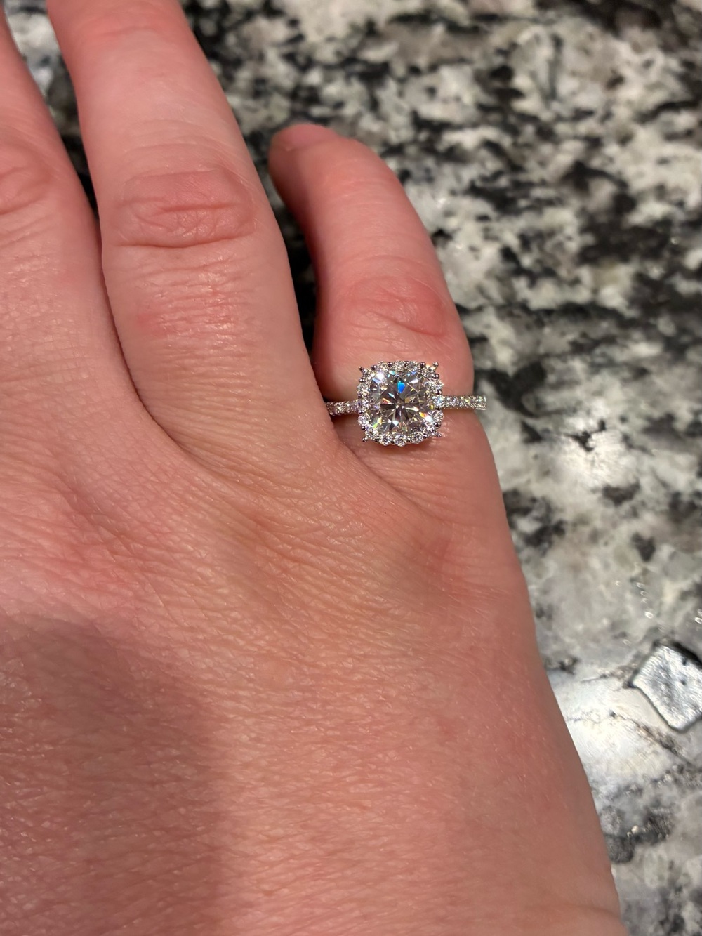 925 Moissanite 2.27 CT Engagement Ring